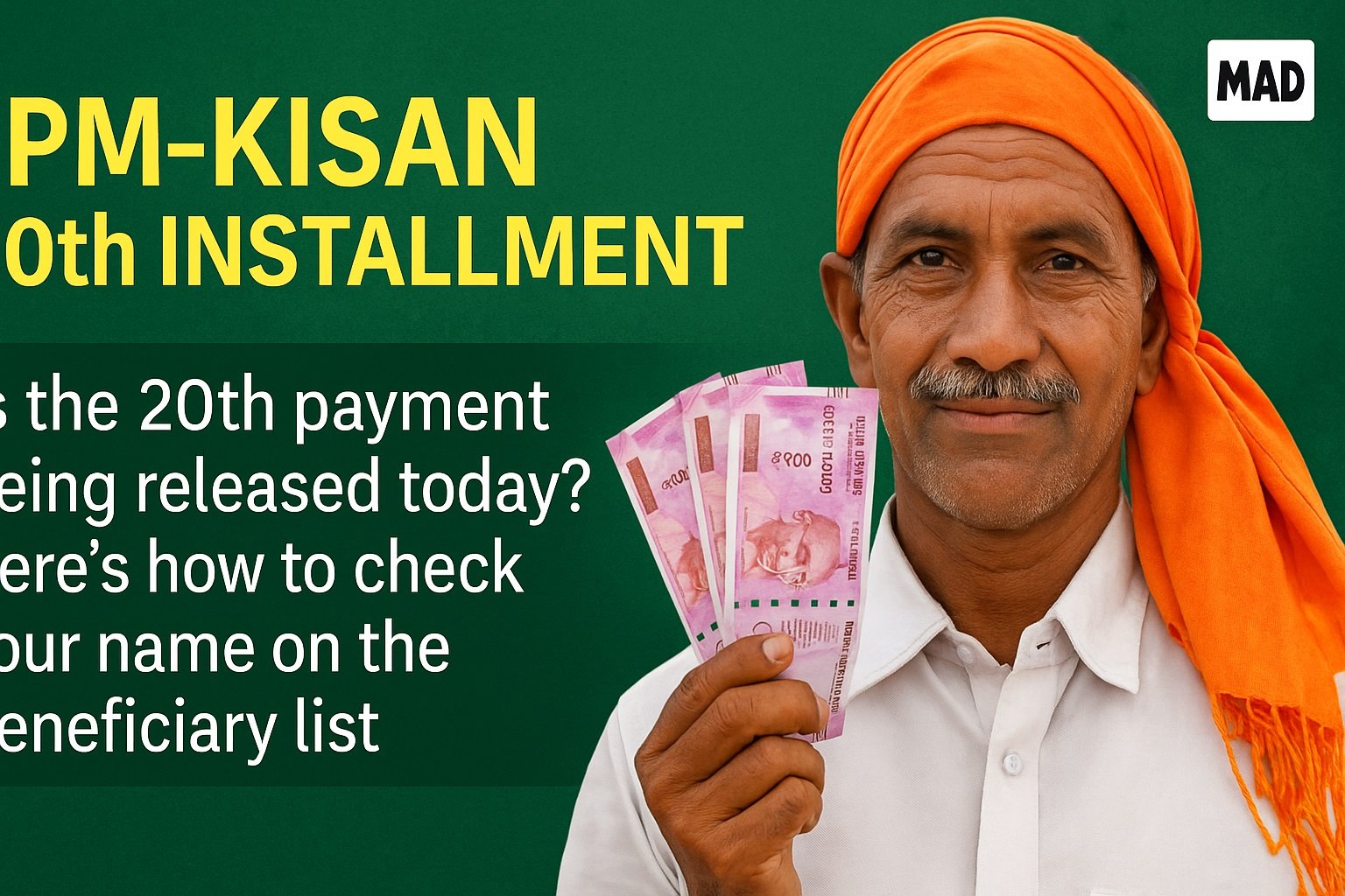 PM Kisan 20th installment 2025